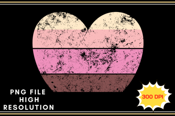 Heart Retro Distressed Sublimation