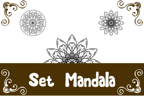 Mandala Set Retro Pattern Background