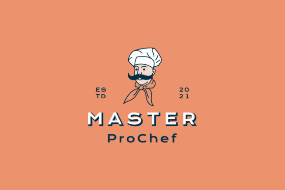 Retro Chef Restaurant Logo Design Vector