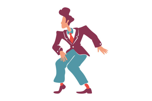 Retro Style Guy in Vintage Suit Dancing