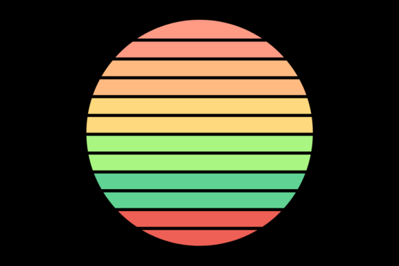 Retro Sunset Circle Design 38
