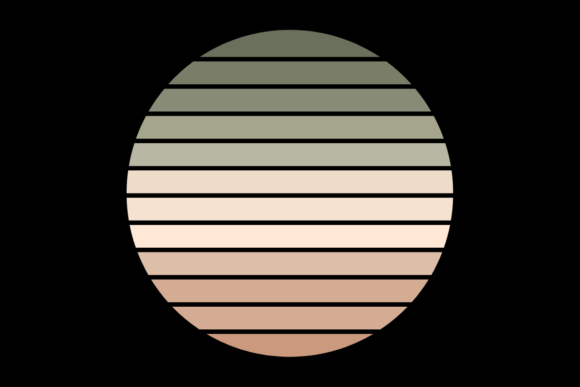 Retro Sunset Vintage Circle Design 12