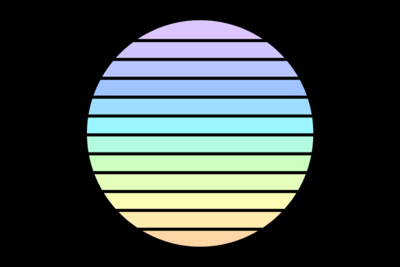 Retro Sunset Vintage Circle Design 18