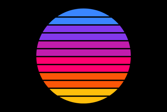Retro Sunset Vintage Circle Design 26