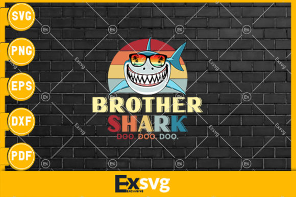 Retro Vintage Brother Shark Doo Doo Doo