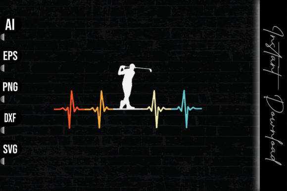 Vintage Golf Retro Heartbeat