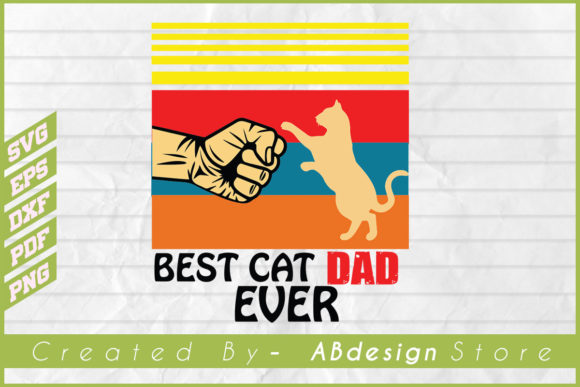 Vintage Retro Best Cat Dad Ever Design